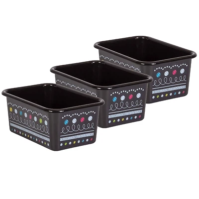 Teacher Created Resources® Chalkboard Brights Small Plastic Storage Bin, 3ct.