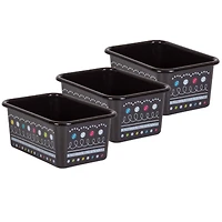 Teacher Created Resources® Chalkboard Brights Small Plastic Storage Bin, 3ct.