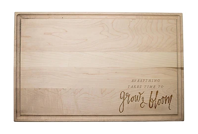 Grow and Bloom 17" x 11" Maple Cutting Board