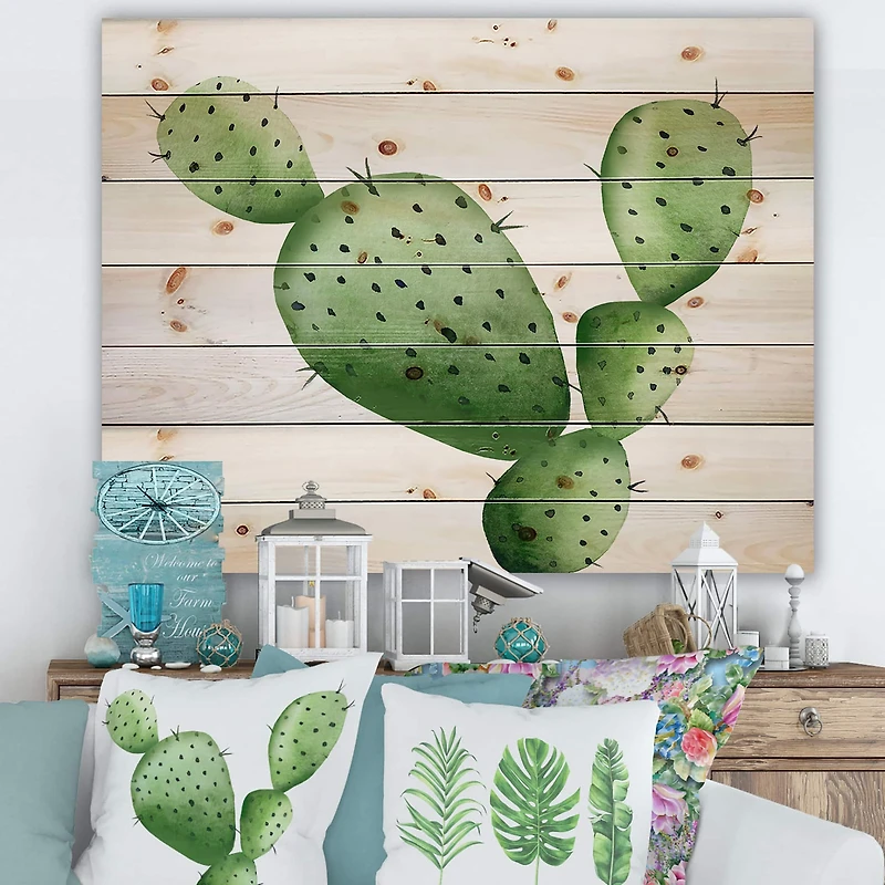 Designart - Green Southwestern Cactus