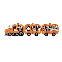 Glitzhome® 16" Halloween Skeletons & Ghosts Hinged Pumpkin Train Décor