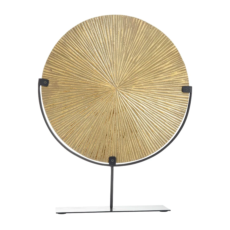 CosmoLiving by Cosmopolitan Gold Metal Contemporary Sculpture, 23" x 18" x 4"