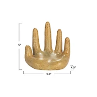 Hello Honey® 5.5" Brown Decorative Stoneware Hand with Reactive Glaze