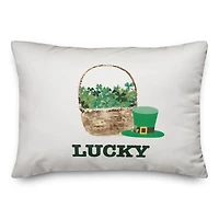 Lucky Clover Basket 14" x 20" Throw Pillow