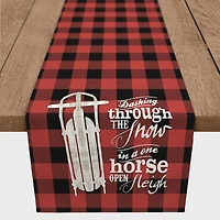One Horse Open Sleigh Poly Twill Table Runner