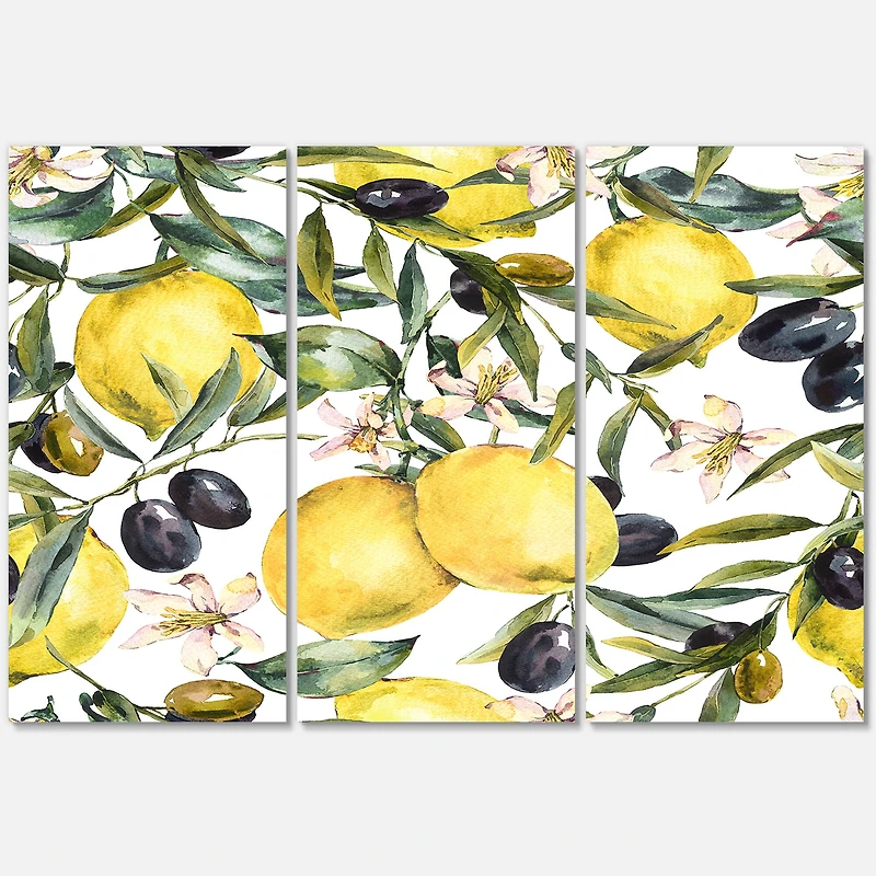 Designart - Lemon and Olive Branches I