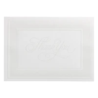 JAM Paper 4.875" x 3.375" Bright White with Pearl Border Thank You Cards & Envelopes Set