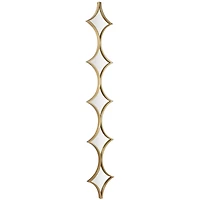 Gold Metal Slim Stacked Chain 5 Layer Wall Mirror with Diamond Pattern 10" x 1" x 59"