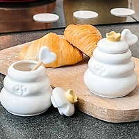 Kate Aspen® Bee Hive Ceramic Mini Honey Jar & Dipper Set, 2ct.
