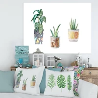 Designart - Three Potted Houseplants