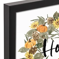 Pumpkin Wreath Canvas Wall Art with Black Frame