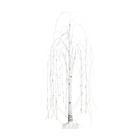 4ft. Pre-Lit White Weeping Willow Artificial Christmas Tree, Warm White LED Lights