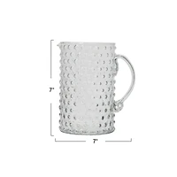 Hello Honey® Clear Hand-Blown Hobnail Glass Pitcher