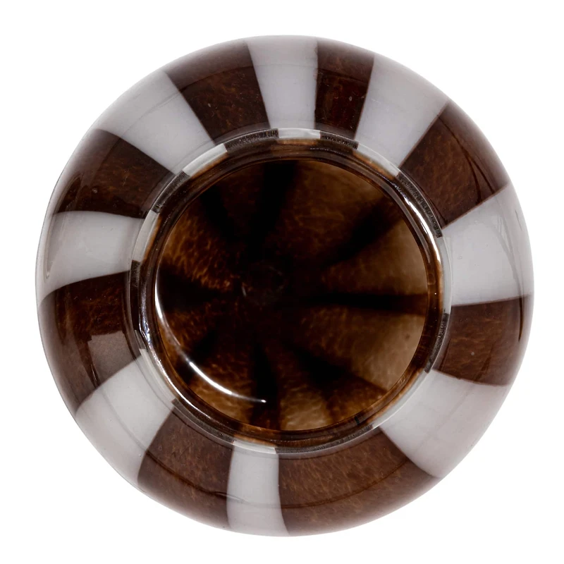 Hello Honey® 9" Brown & White Striped Glass Vase