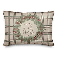 Merry & Bright Plaid Rectangle Throw Pillow