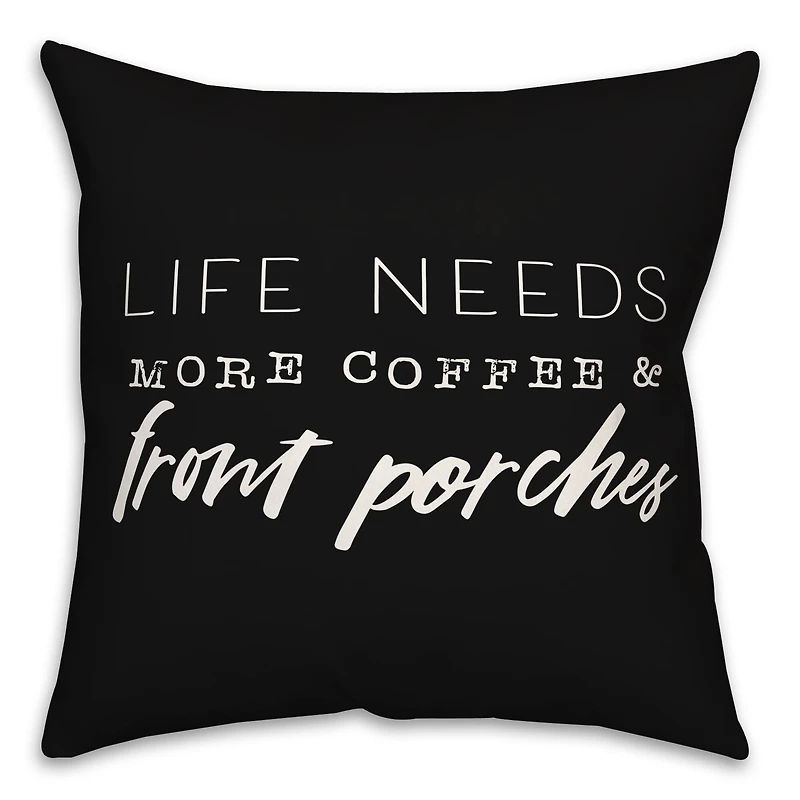 18" x 18" Coffee & Porches Throw Pillow