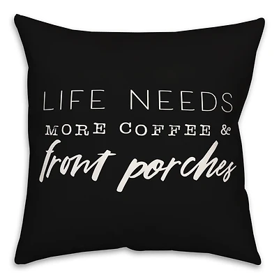 18" x 18" Coffee & Porches Throw Pillow