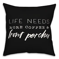 18" x 18" Coffee & Porches Throw Pillow