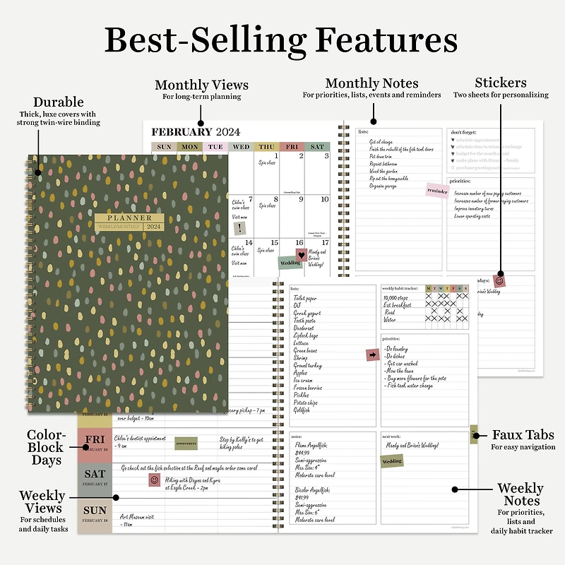 TF Publishing 2024 Rain Drops Large Planner