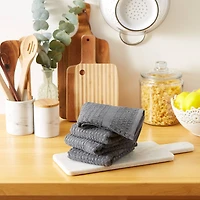 DII® Solid Mineral Gray Waffle Terry Dishtowels, 4ct.