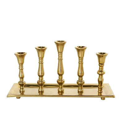 Aluminum 5 Candle Candelabra with Candle Plate