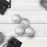 60ct Matte Silver Splendor Shatterproof Ball Ornaments