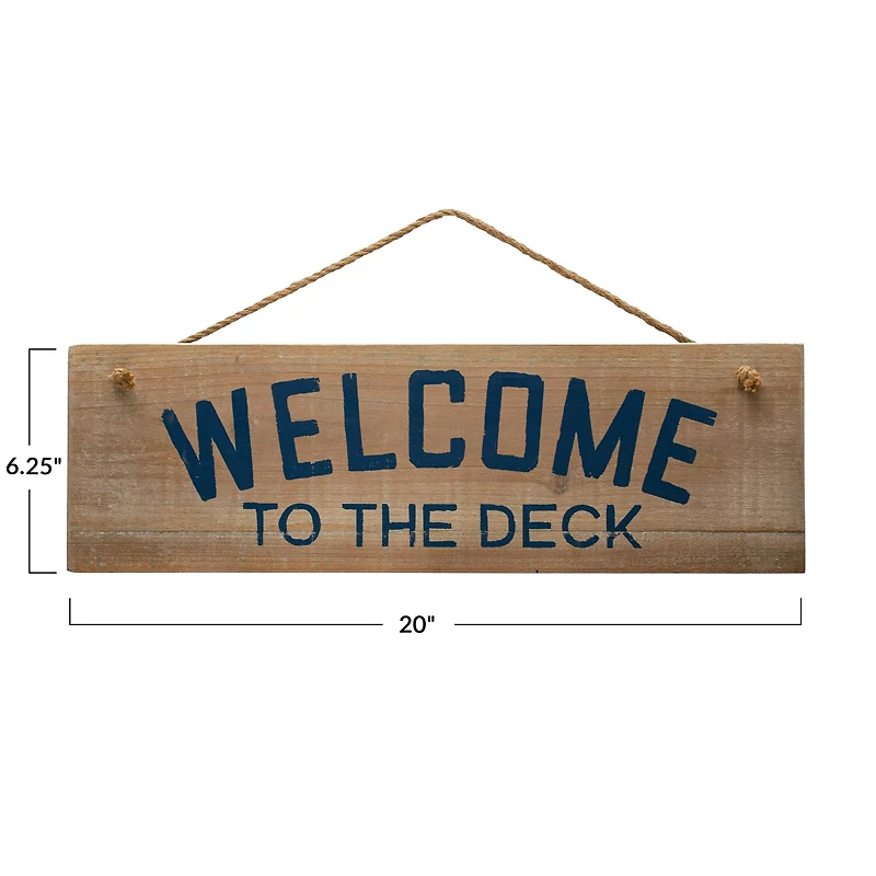 Hello Honey® Welcome to the Deck Wood Wall Hanging
