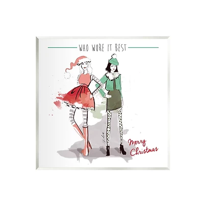 Stupell Industries Who Wore It Best Christmas Fashion Wall Plaque Art