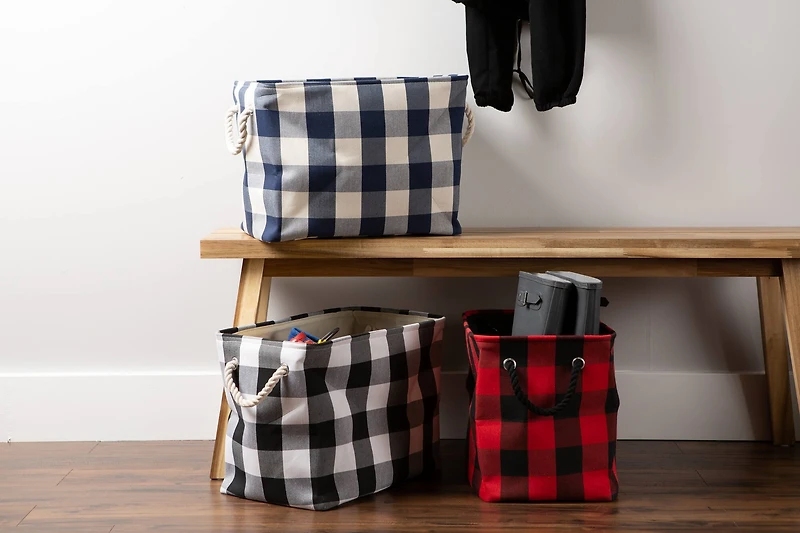 DII® Medium Buffalo Check Polyester Rectangle Bin