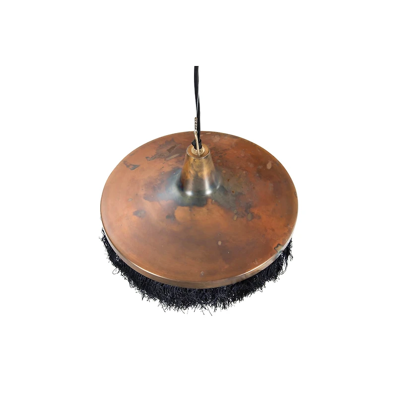 Hello Honey® 16" Charcoal Metal Pendant Light with Fringe