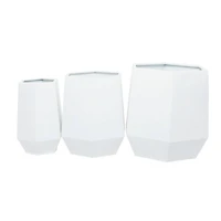 White Modern Planter, Set of 3" 20", 16", 10"