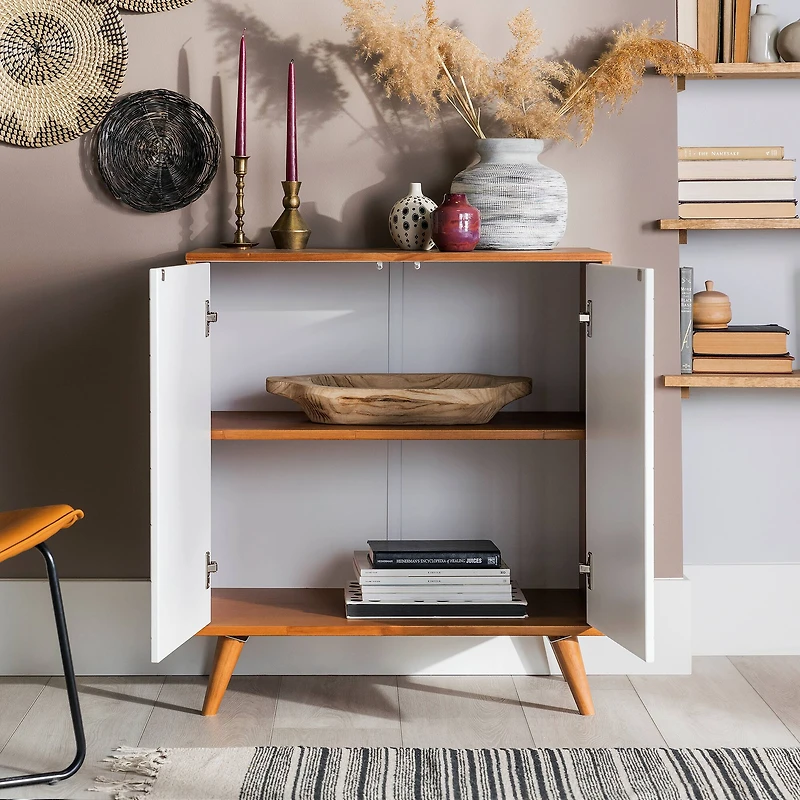 Walker Edison Chevron 2 Door Accent Cabinet