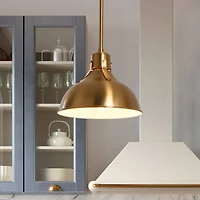 Hello Honey® Robert Stevenson Lighting Cooper 10" Brushed Gold Metal Ceiling Light