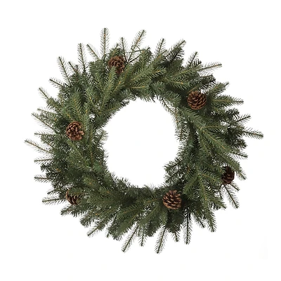 Glitzhome® 24" LED Greenery & Pinecone Christmas Wreath