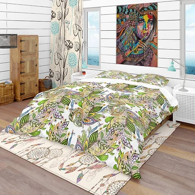 Designart 'Texture Watercolor Abstract Pattern' Bohemian & Eclectic Bedding Set