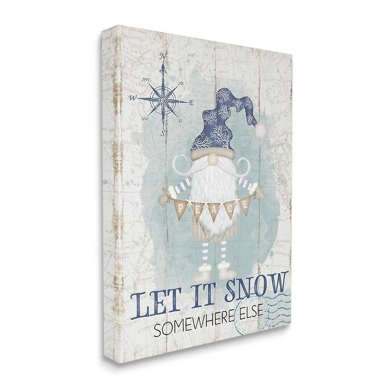 Stupell Industries Let It Snow Somewhere Else Gnome Canvas Wall Art
