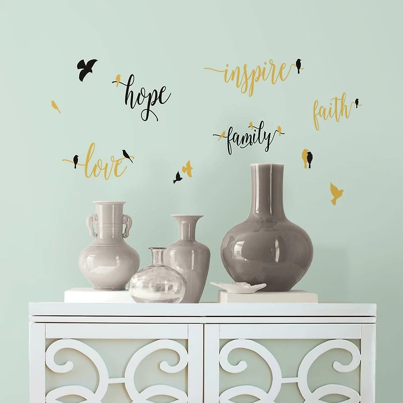 RoomMates Inspirational Words With Birds Peel & Stick Wall Decals