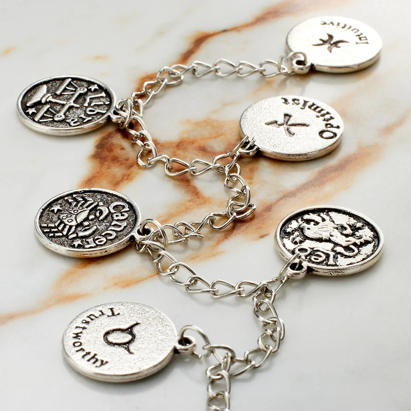 9 Packs: 12 ct. (108 total) Silver Zodiac Metal Beads, 17mm by Bead Landing™