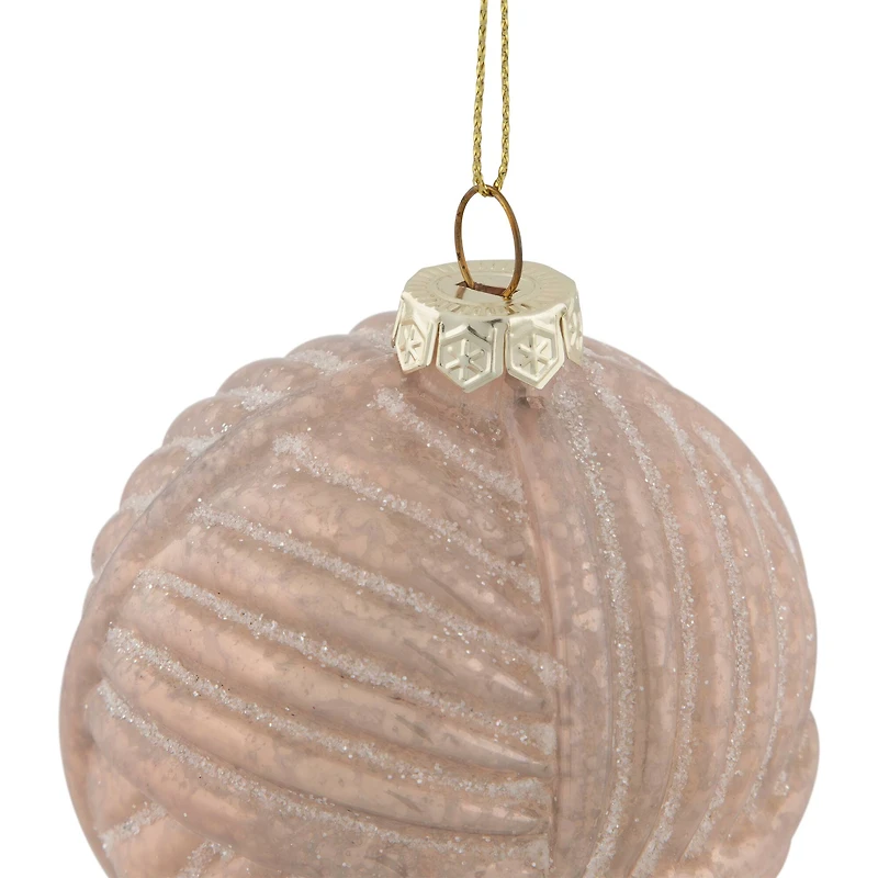 3" Pink Woven Mercury Glass Ball Ornament