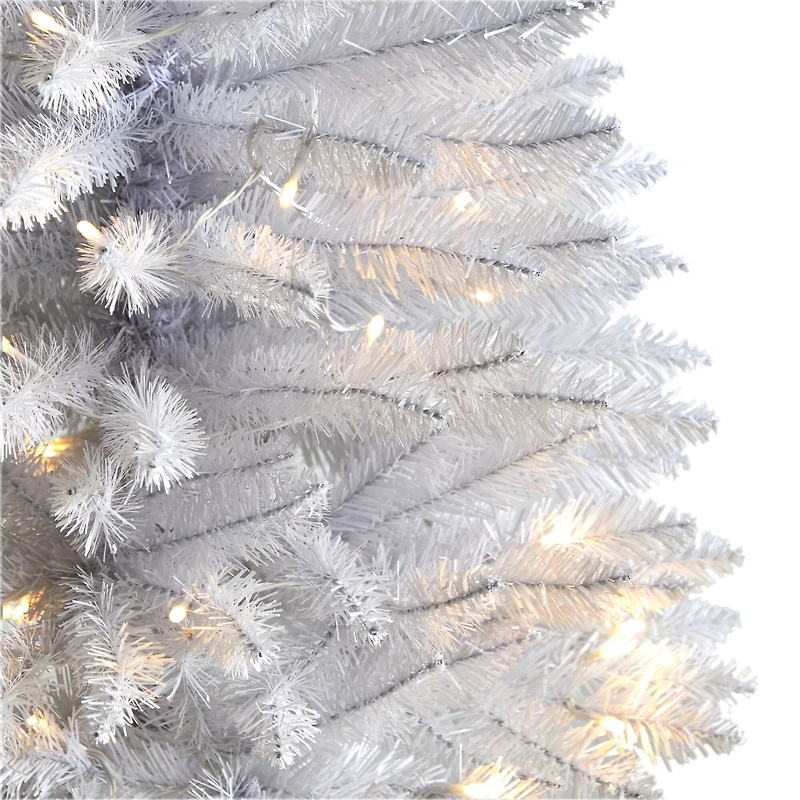 3ft. Pre-Lit White Artificial Christmas Tree, Warm White LED Lights