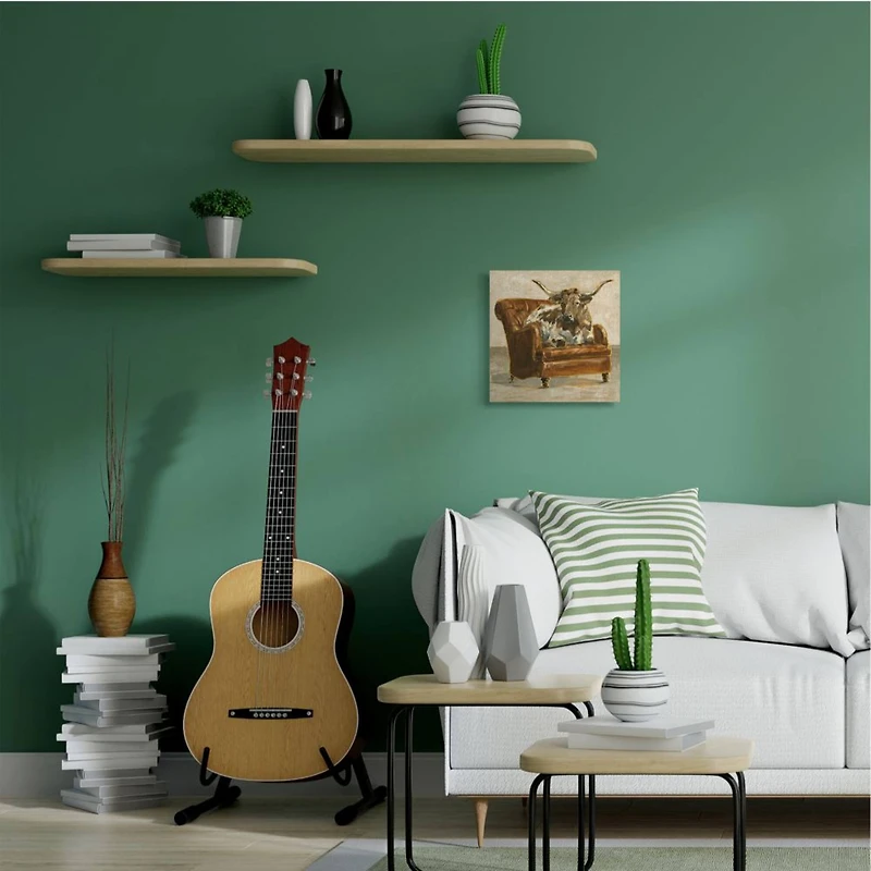 Stupell Industries Abstract Bull Livingroom Chair Painting Wall Art