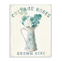 Stupell Industries Off-White Blue & Yellow Country Roses in Milk Tin Wall Plaque