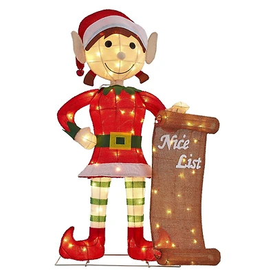 Haute Decor 3.5ft. LED Christmas Girl Elf Outdoor Décor