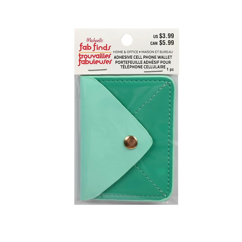 Assorted 2.5" x 3.5" Adhesive Cell Phone Wallet, 1pc. by Fab Finds