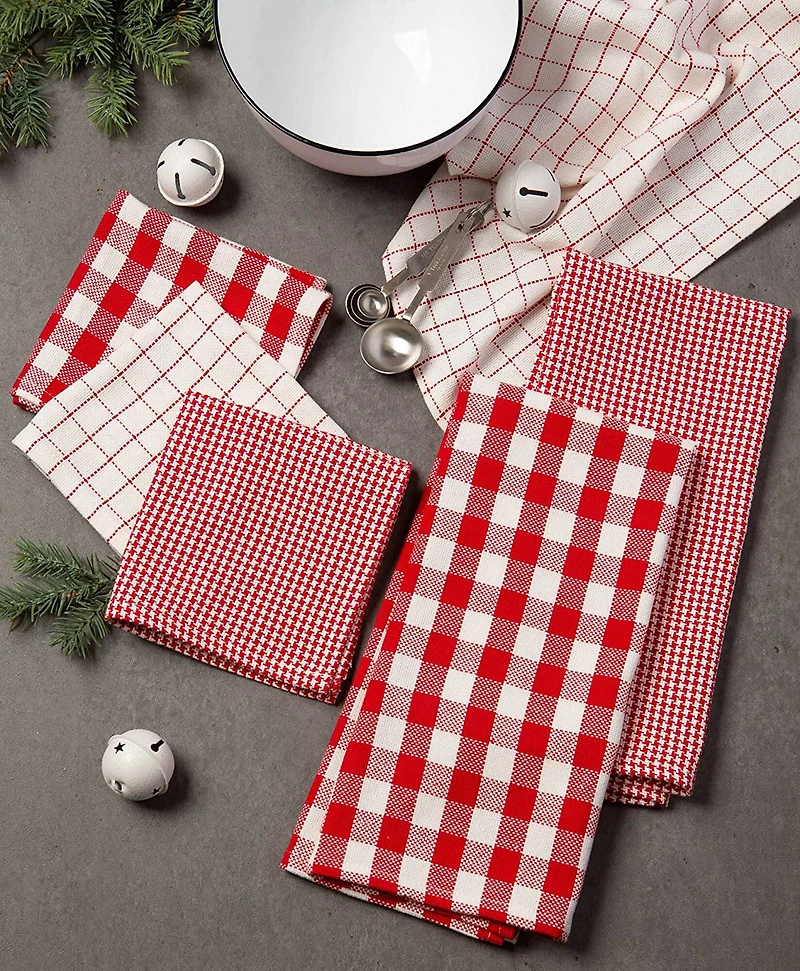 DII® Holiday Checks Heavyweight Dishtowel & Dishcloth Set