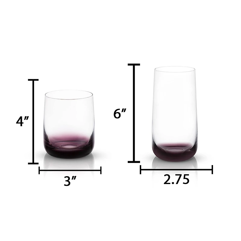 JoyJolt® Black Swan Double Old Fashioned & Highball Glasses, 8ct.