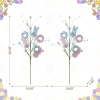 Glitzhome® 28" Easter Glitter Egg, Bunny & Donuts Picks Set