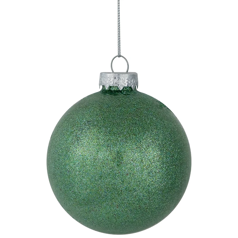 3-Finish Glass Christmas Ball and Onion Ornaments - 3" (80mm) - Forest Green - 9ct