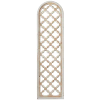 Brown Wood Carved Trellis Geometric Wall Decor 13" x 1" x 49"