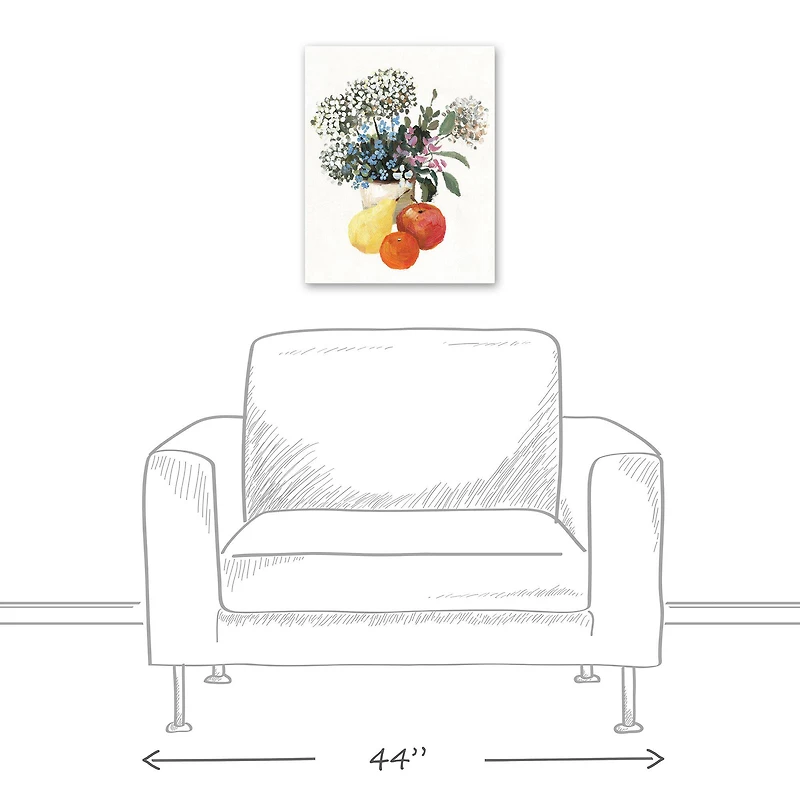 Fruit and Flower Still Life 16" x 20" Canvas Wall Art